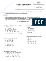 Recuperación de álgebra - Operaciones numéricas y racionales