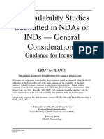 Bioavailability Studies Submitted in Ndas or Inds - General Considerations