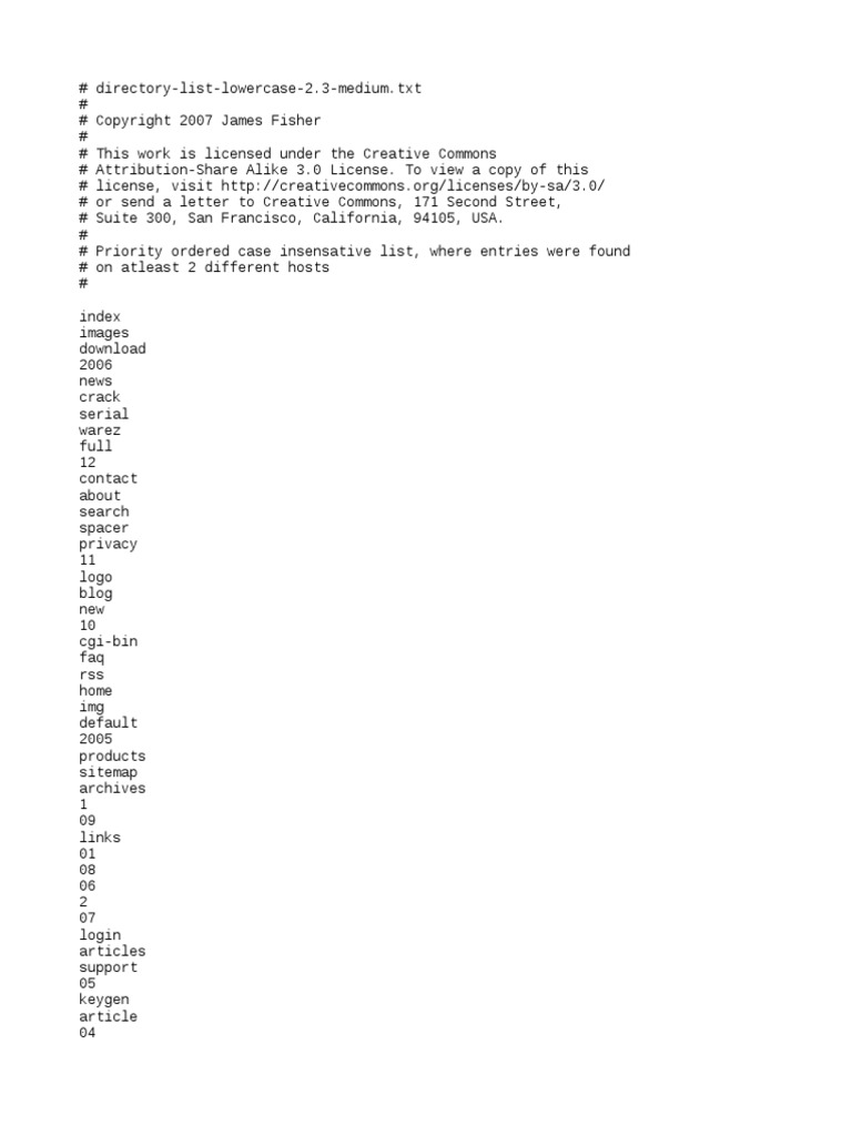 Directory List Lowercase 2.3 Medium | PDF | Internet Forum | World 