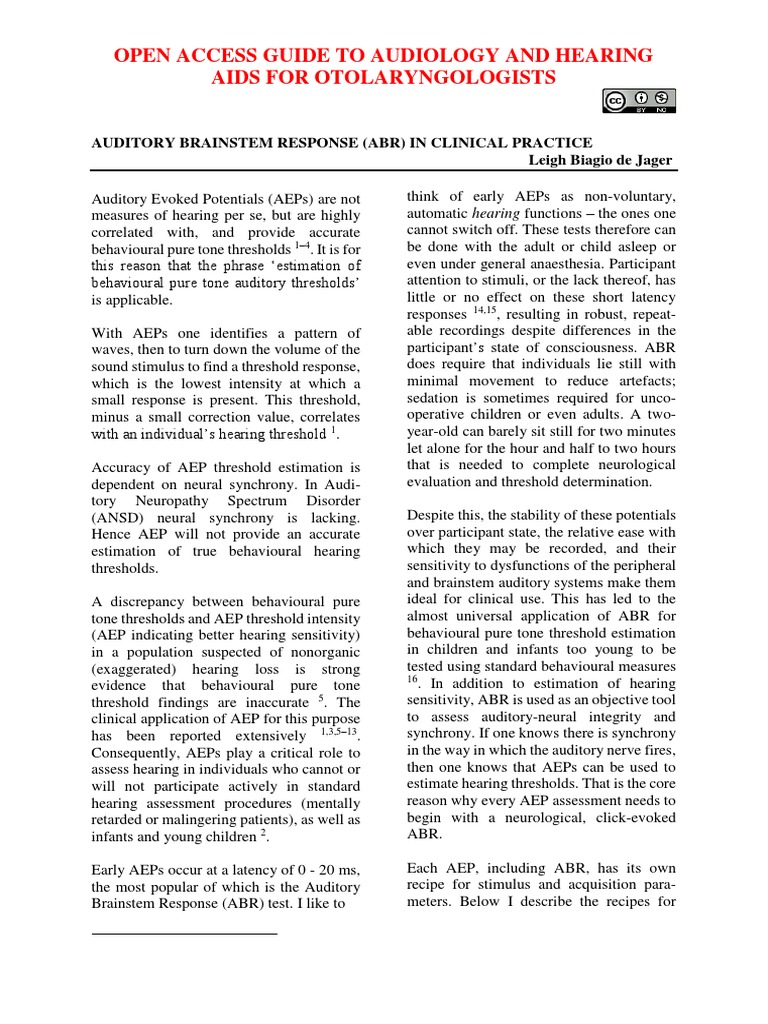ABR Testing in Auditory Neuropathy | PDF | Hearing | Hearing Loss