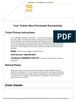 Confirmation Your Tickets Were Purchased Successfully. Ticket Pickup Instructions