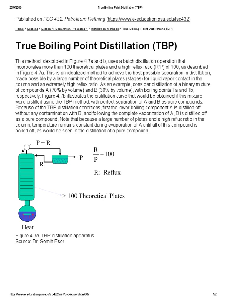 True Boiling Point Distillation Explained | PDF