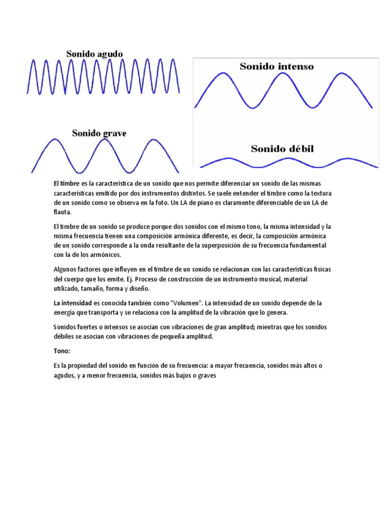 El Timbre Es La Característica de Un Sonido Que Nos Permite Diferenciar