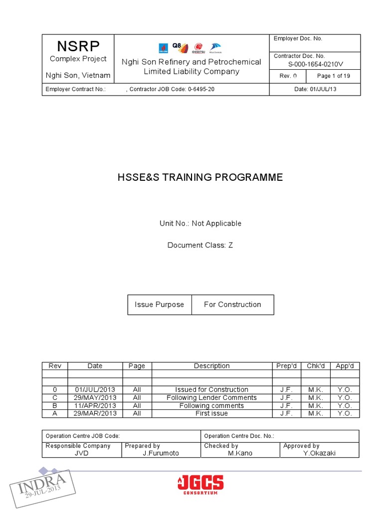 HSSE&S Training Programme Overview | PDF | Occupational Safety And ...