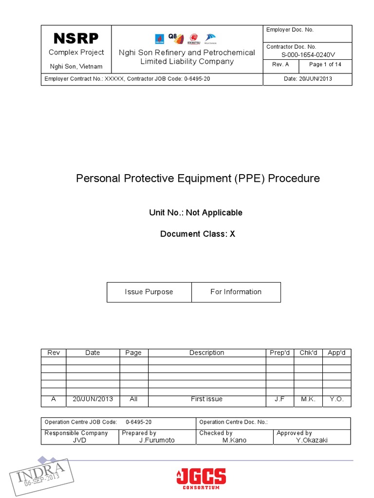 Personal protective equipment ppe procedure pdf personal