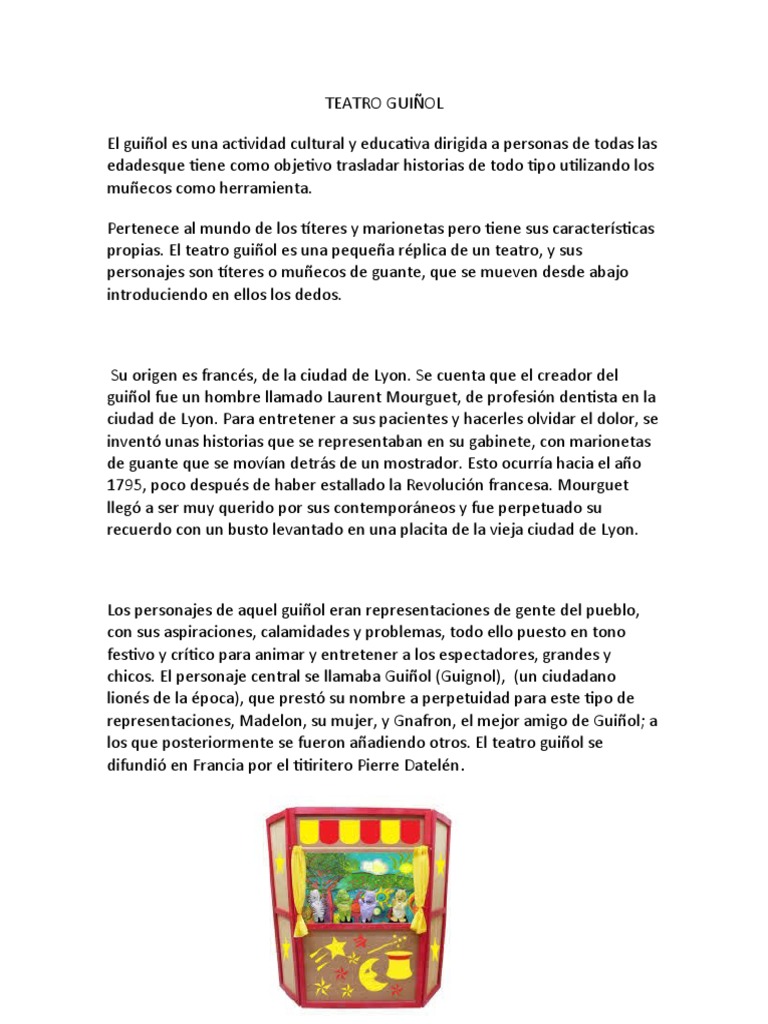 El origen y caracter sticas del teatro gui ol pdf