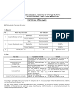 01 Certificate of Analysis - Ceramic Bracket