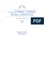 Investment Thesis: Sical Logistics: Sankalp Garg 180102095