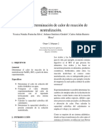 3.2. Informe 2. Determinación de Calor de Reacción en Solución.