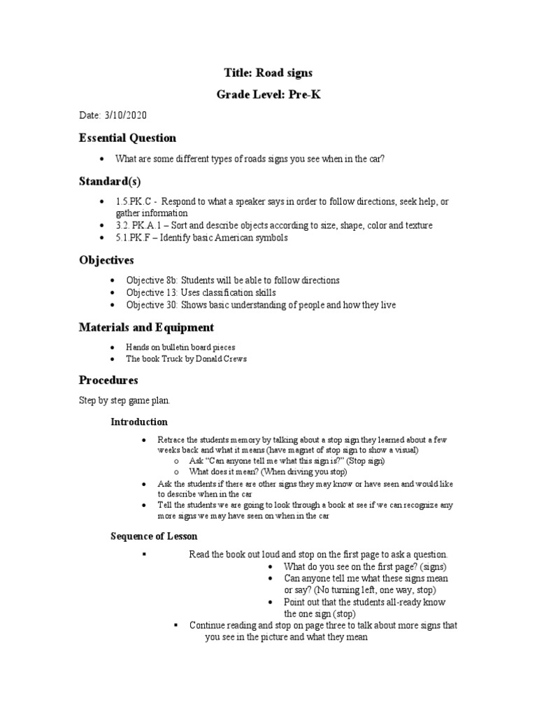 Creating Signs Lesson Plan
