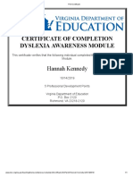 Edsp Dyslexia Certificate