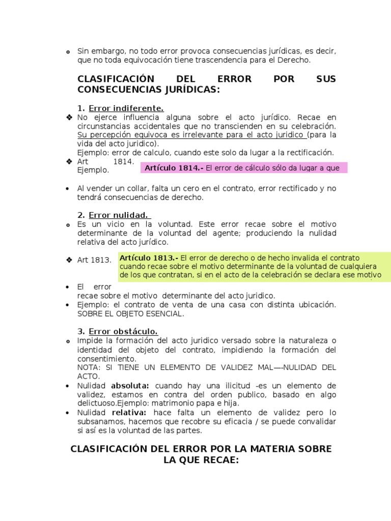 Clasificación de Errores Jurídicos | PDF | Derecho