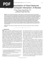 Visual Interpretation of Hand Gestures For Human Computer Interaction A Review Pavlovic Pavlovic97pami PDF