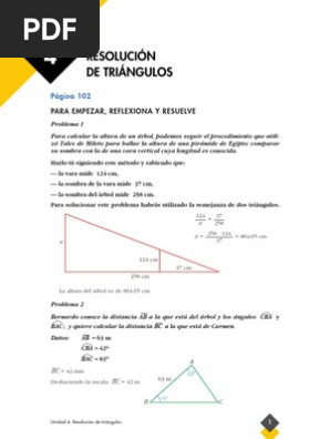 Problemas Resueltos Tema 4 Resolucion De Triangulos 1 Triangulo Trigonometria