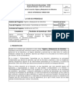 Actividad 1 HIGIENE Y MANIPULACION DE ALIMENTOS