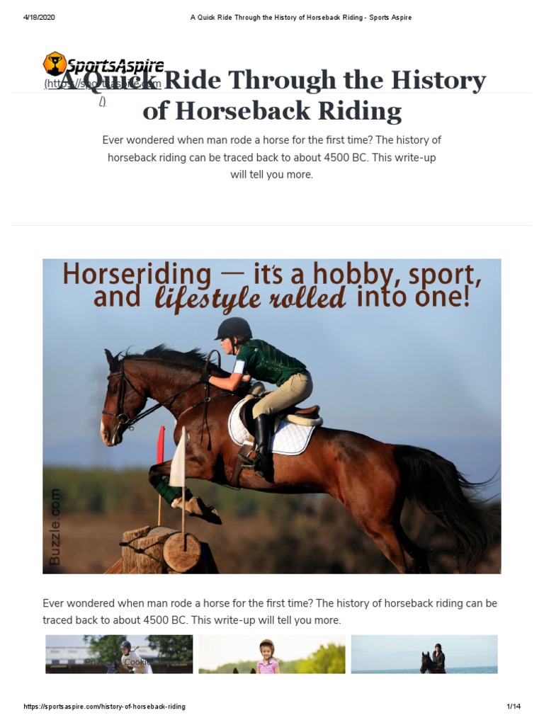 A Quick Ride Through The History of Horseback Riding Sports Aspire