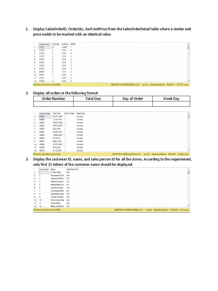 SQL Queries for Sales Order Analysis | PDF