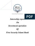 Internship Report On Investment Operation of First Security Islami Bank