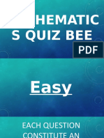 Mathematic S Quiz Bee