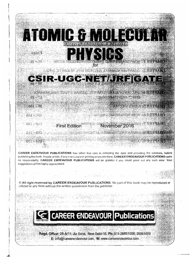 Atomic, Molecular and Laser Physics PDF | PDF