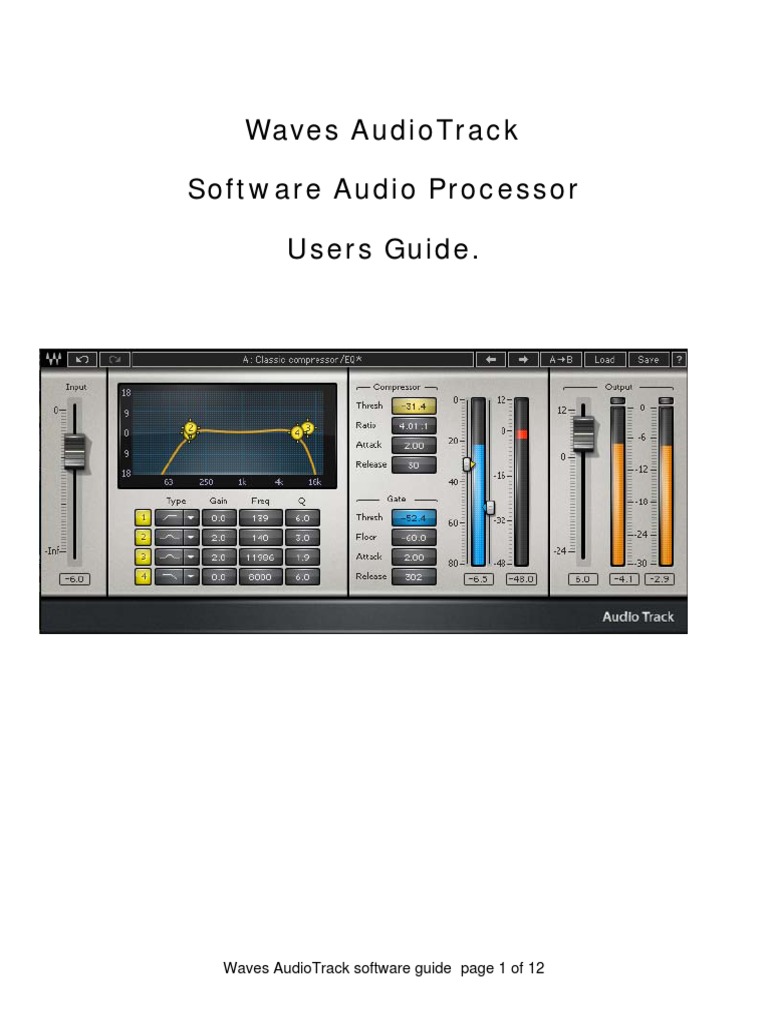 Waves Audiotrack Software Audio Processor Users Guide | PDF