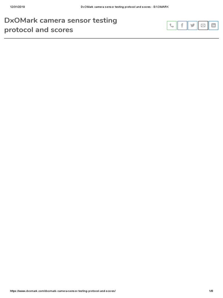 DxOMark Camera Sensor Testing Protocol and Scores DXOMARK PDF PDF