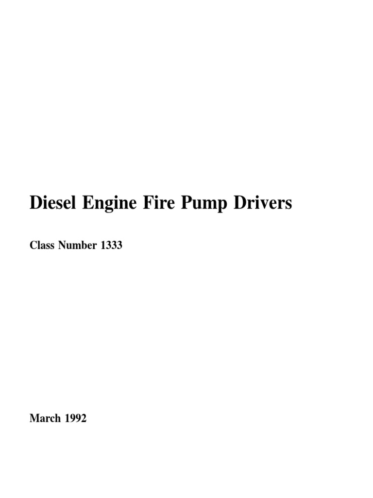 Diesel Engine Fire Pump Standards | PDF | Horsepower | Engines