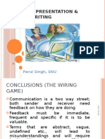 Analysis, Presentation & Report Writing: Parul Singh, SNU