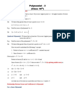 Polynomial - 2 (Class 10)