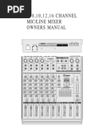 6, 8,10,12,16 CHANNEL Mic/Line Mixer Owners Manual: Caution: Attention