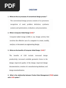 Cad/Cam: 1. What Are The Six Processes of Conventional Design Process ?