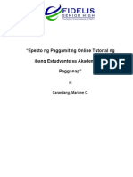 Epekto NG Paggamit NG Online Tutorial NG Ibang Estudyante Sa Akademikong Pagganap