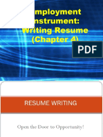 5) Chapter 4 Employment Instrumens (Writing Resume)