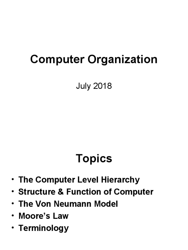 Computer Organization: Exploring the Hierarchy and Structure of ...