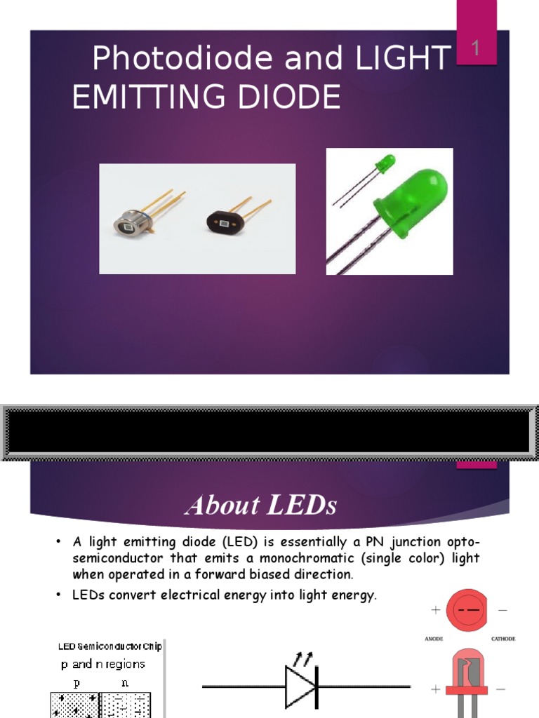 Photodiode and LIGHT Emitting Diode PDF Light Emitting Diode PN