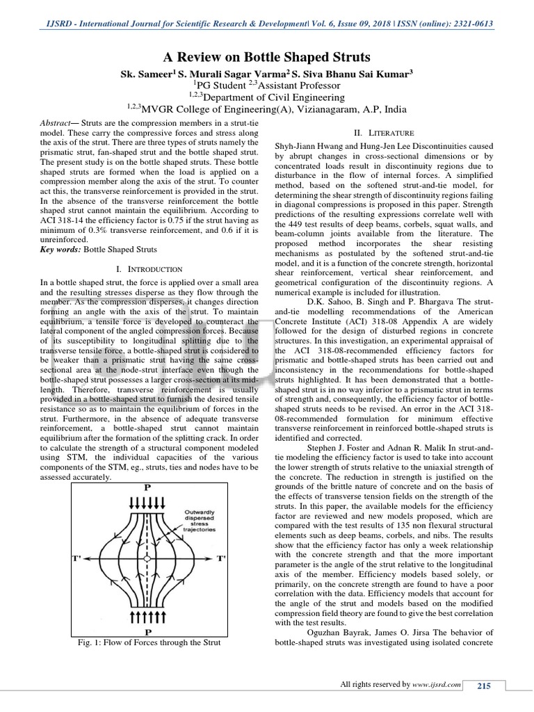 A Review On Bottle Shaped Struts IJSRDV6 PDF PDF Strength Of