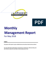 Monthly Management Report: For May 2018
