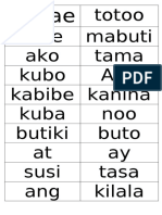 Totoo Bibe Mabuti Ako Tama Kubo Ana Kabibe Kanina Kuba Noo Butiki Buto at Ay Susi Tasa Ang Kilala