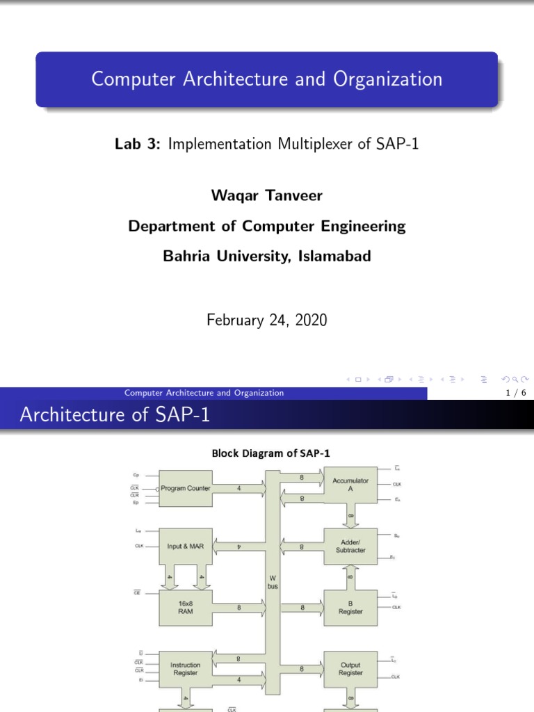 Multiplexer of SAP1 Architecture and Organization) PDF