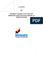 Market Share Analysis of Berger Paints at Mirpur DOHS