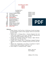 I. II. Iii. IV. V. VI. Vii. IX. X. XI. Xii. Xiii. Xiv. XV.: Teaching Syllabus Tesol PBI-2/IV Uin Su