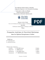 Propagation Analytique de L'incertitude Épistémique Dans Les Option Européennes D'achet