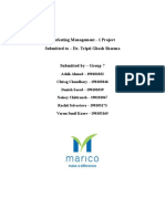 Marketing Management Project on Marico Limited