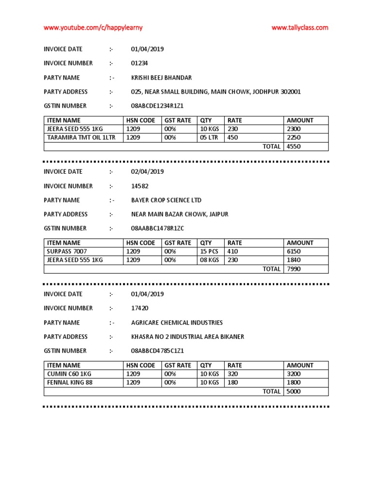 Item Name HSN Code GST Rate QTY Rate Amount Download Free PDF Spice