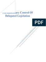 Parliamentary Control of Delegated Legislation
