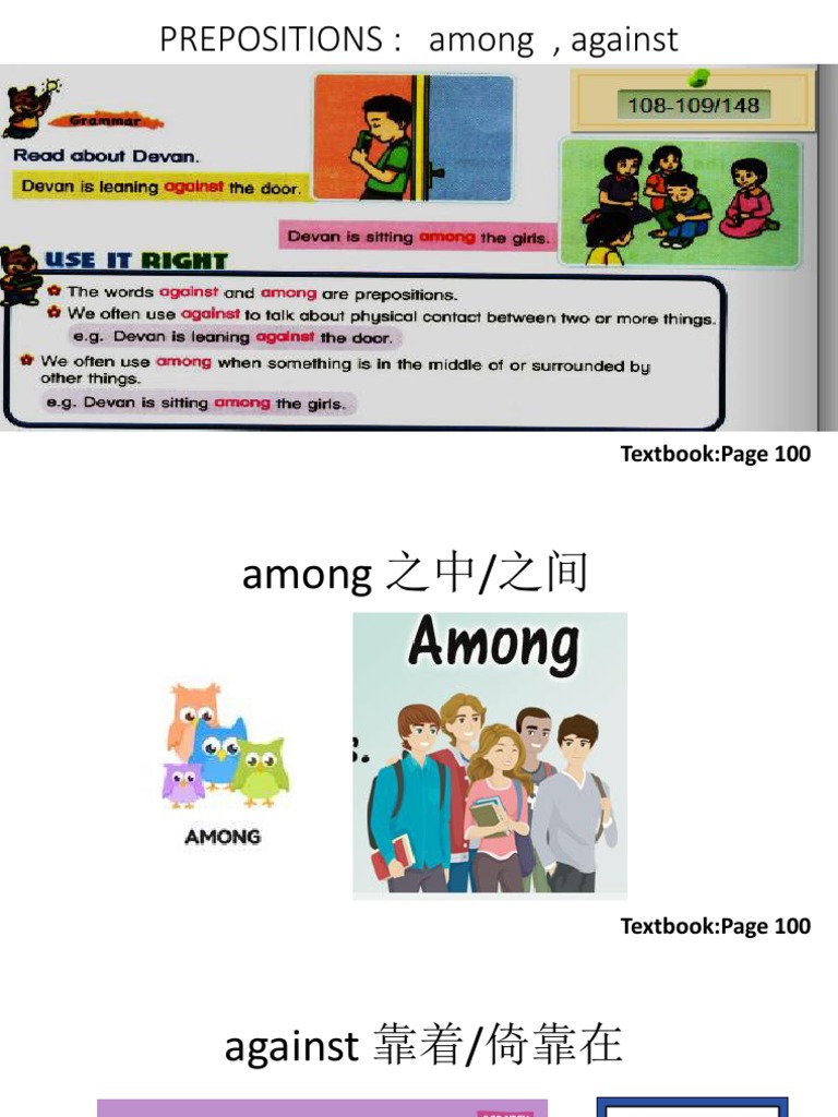 Prepositions: Among & Against Explained | PDF