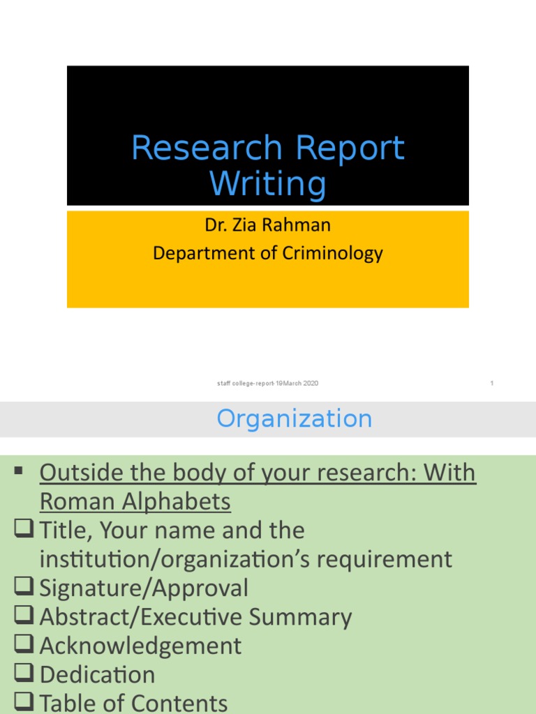Criminology Research Report Structure | PDF