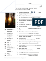 Camping: Complete The 15 Sentences With The Words On The Left