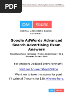 Google Adwords Advanced Search Advertising Exam Answers PDF