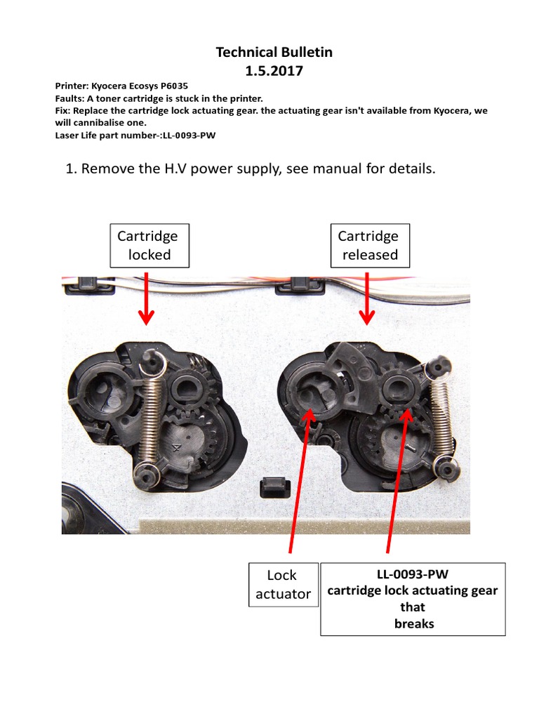 P6035 Toner Cartridge Is Stuck in The Printer.
